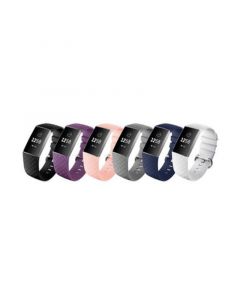 Unisex Fitbit Versa Charge 3 Assorted Silicone Watch Replacement Bands - Pack of 6