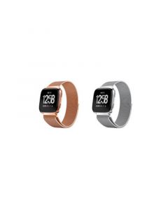 Unisex Loop Fitbit Versa Assorted Stainless Steel Watch Replacement Bands - Pack of 2