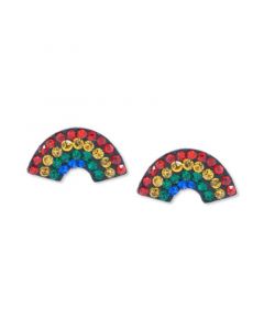 Crystal Rainbow Stud Earrings in Sterling Silver