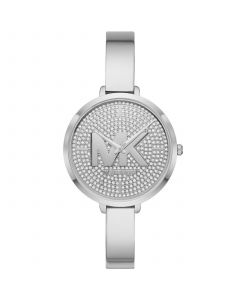 Women's Silver-Tone Half Bangle Bracelet Watch 38mm