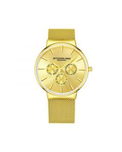 Men's Gold Tone Mesh Stainless Steel Bracelet Watch 39mm