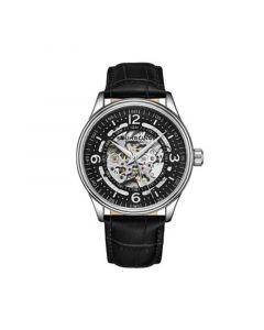 Men's Black Leather Strap Watch 42mm