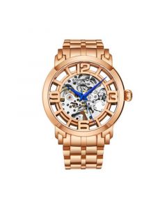 Men's Rose Gold Stainless Steel Bracelet Watch 44mm