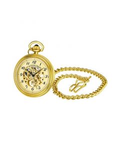 Men's Gold Tone Stainless Steel Chain Pocket Watch 48mm