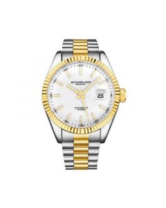 Men's Silver - Gold Tone Layered Stainless Steel Bracelet Watch 42mm