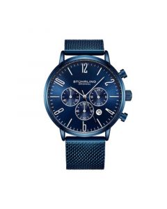 Men's Blue Mesh Stainless Steel Bracelet Watch 48mm