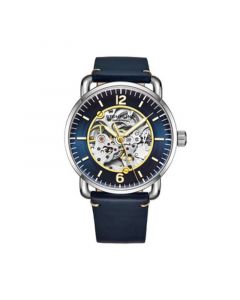 Men's Blue Leather Strap Watch 42mm