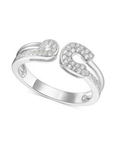 Diamond Horseshoe Cuff Ring (1/5 ct. t.w.) in Sterling Silver