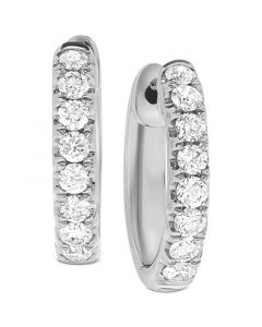 Diamond (1/2 ct. t.w.) Small Hoop Earrings in 14k White Gold or 14k Gold, 1/2"