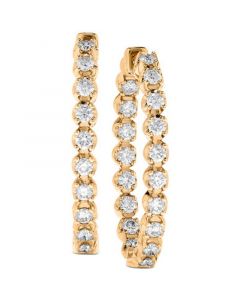 Diamond (1-1/2 ct. t.w.) Inside-Out Oval Medium Hoop Earrings in 14k White or Yellow Gold, 1.25"