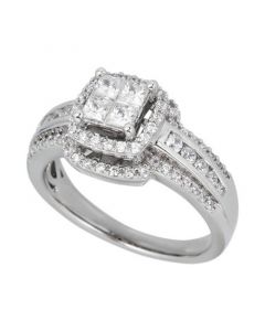 Diamond Princess Engagement Ring (1 ct. t.w.) in 14k White Gold