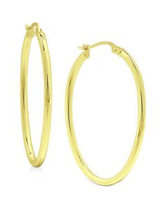 Polished Oval (1") Hoop Earrings in 18K Gold-Plated Sterling Silver, Created for Macy's