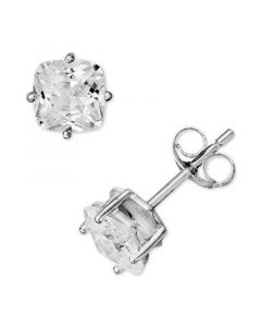 Cubic Zirconia Cushion Stud Earrings in Sterling Silver, Created for Macy's