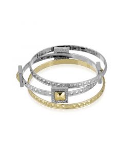 Gold-Tone and Silver-Tone 3 Piece Bangle Set