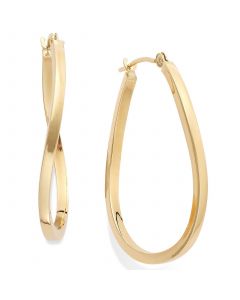 Twist Hoop Earrings in 10k Gold