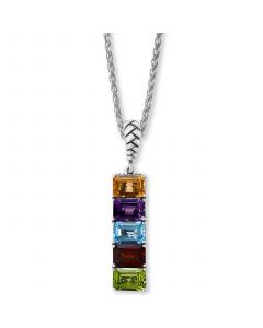 EFFY® Multi-Gemstone (5-3/4 ct.-t.w.) 18" Pendant Necklace in Sterling Silver