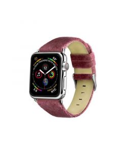 Men's and Women's Apple Berry Wool Velvet, Leather, Stainless Steel Replacement Band 40mm