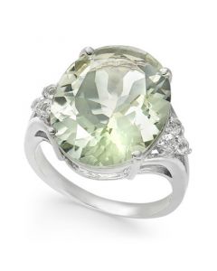 Mint Quartz (9-1/4 ct. t.w.) & White Topaz (1/4 ct. t.w.) Statement Ring in Sterling Silver