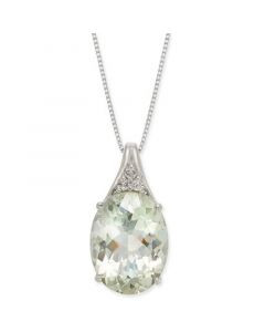 Mint Quartz (9 ct. t.w.) & White Topaz (1/8 ct. t.w.) 18" Pendant Necklace in Sterling Silver