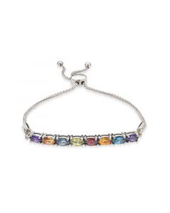 Multi-Gemstone Bolo Bracelet (2-3/8 ct. t.w.) in Sterling Silver