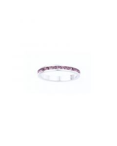 Crystal Birthstone Stackable Ring in Sterling Silver