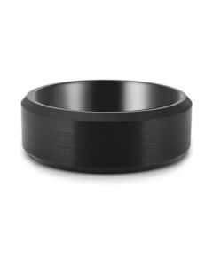 Men's Satin Bevel Band in Black Ion-Plated Tantalum