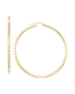 Medium Textured Hoop Earrings in 14k Gold