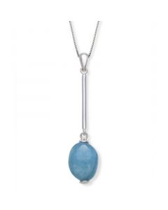 Milky Aquamarine 18" Pendant Necklace in Sterling Silver