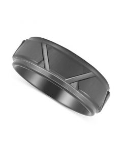 Men's Geometric Band in Black Ion-Plated Tantalum