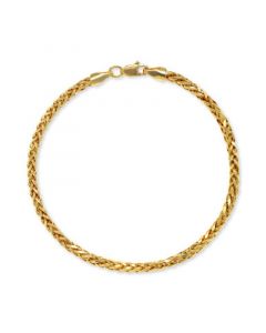 Wheat Link Chain Bracelet in 14k Gold