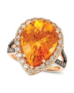 Cinnamon Citrine (6-3/8 ct. t.w.) & Diamond (1 ct. t.w.) Ring in 14k Rose Gold