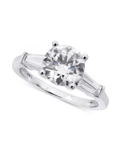 Arabella Cubic Zirconia Engagement Ring in 14k White Gold