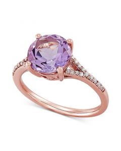 Pink Amethyst (2-1/2 ct. t.w.) & Diamond (1/10 ct. t.w.) in 14k Rose Gold