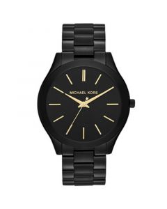 Unisex Slim Runway Black-Tone Stainless Steel Bracelet Watch 42mm