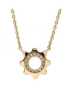 Jac+Jo by Anzie Diamond Cog Pendant Necklace (1/10 ct. t.w.) in 14k Gold, 16" + 1" extender