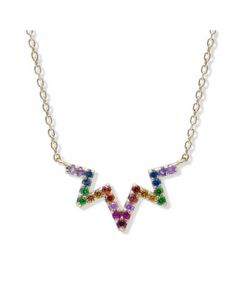 Aztec Starburst Rainbow Zig Zag Necklace