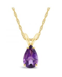 Amethyst Pendant Necklace ( 1 ct.t.w) in 14K Yellow Gold