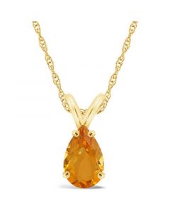 Citrine (1 ct.t.w) Pendant Necklace in 14K Yellow Gold