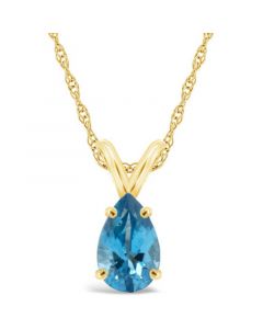 Blue Topaz Pendant Necklace (1-3/8 ct.t.w) in 14K Yellow Gold