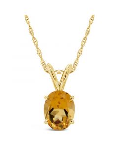 Citrine Pendant Necklace (1-1/5 ct.t.w) in 14K Yellow Gold