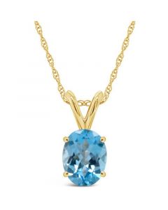 Blue Topaz Pendant Necklace (1-5/8 ct.t.w) in 14K Yellow Gold