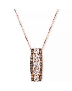 Chocolate Diamond (1/2 ct. t.w.) & Nude Diamond (1-1/2 ct. t.w.) Vertical Bar 18" Pendant Necklace in 14k Rose, Yellow or White Gold