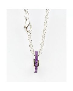 Semi Precious Birthstone Charm with 18" Chain in Sterling Silver