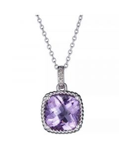 Sky Blue Topaz (3-1/2 ct. t.w.) & Diamond Accent 18" Pendant Necklace in Sterling Silver (Also in Pink Amethyst)