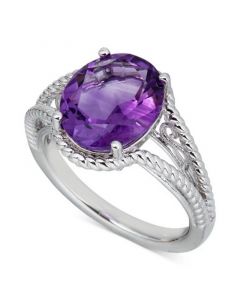 Amethyst Oval Swirl Ring (4 ct. t.w.) in Sterling Silver (Also in Sky Blue Topaz & Green Quartz)