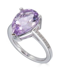 Blue Topaz (4-1/2 ct. t.w.) & White Topaz (1/10 ct. t.w.) Ring in Sterling Silver (Also in Pink Amethyst & Green Quartz)