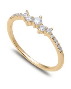 Cubic Zirconia Scattered Band in 18k Gold-Plated Sterling Silver, Created for Macy's