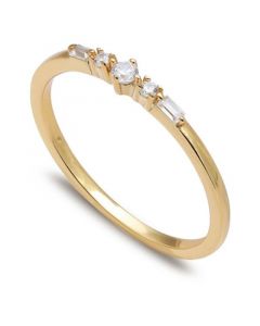 Cubic Zirconia Baguette Band in 18k Gold-Plated Sterling Silver, Created for Macy's