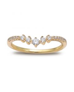 Cubic Zirconia V Band in 18k Gold-Plated Sterling Silver, Created for Macy's