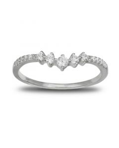 Cubic Zirconia V Band in Sterling Silver, Created for Macy's